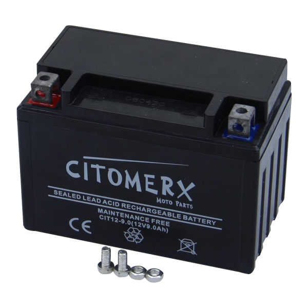 Gel-Batterie CIT YTX9, 12 V 8 Ah, Pluspol links, DIN 50812 (160891)