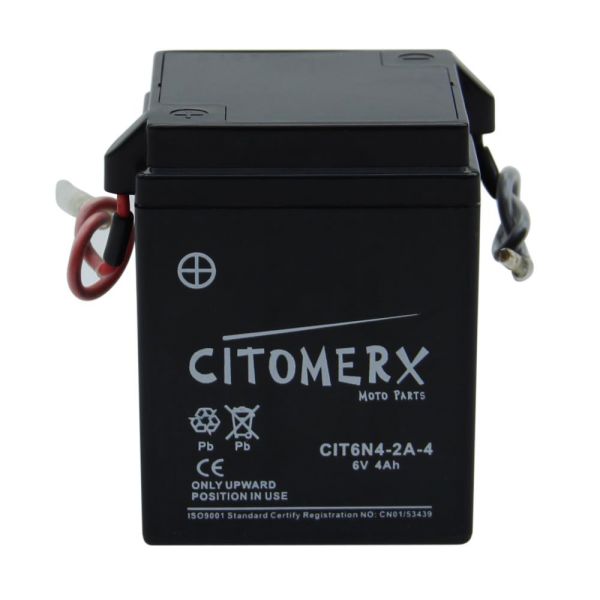 Batterie 6N4-2A-4 6V/4AH für Roller Motorrad inkl. Säure DIN: 00414 (160834)