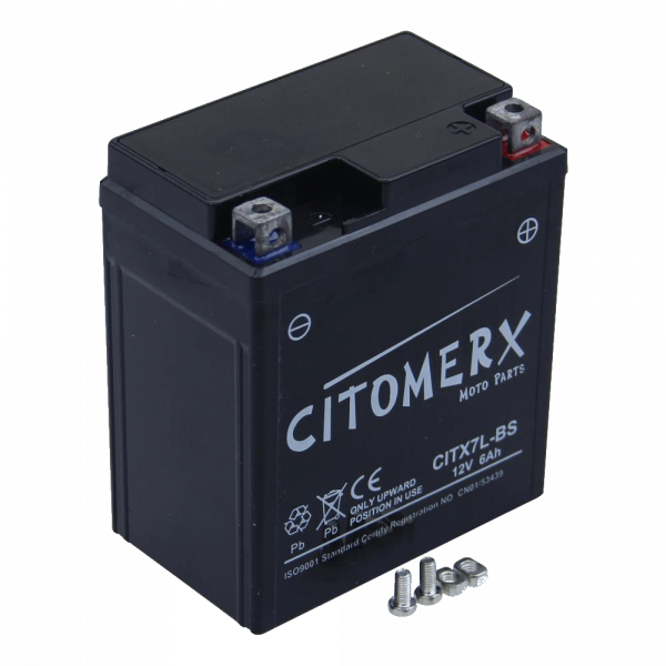 Gel-Batterie CIT YTX7L, 12 V 6 Ah, Pluspol rechts, DIN 50614 (160890)