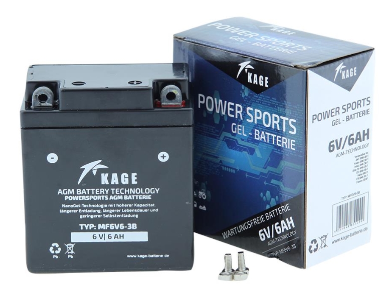 Kage Powersports Gel Batterie mit 6V/6AH