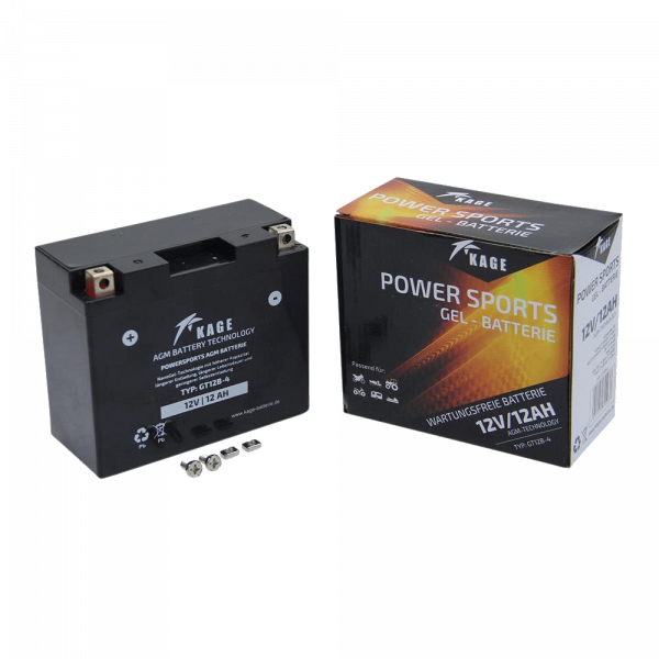 Gel-Batterie Kage YT12B-4, 12 V 12 Ah, Pluspol links, DIN 51015 (165973)